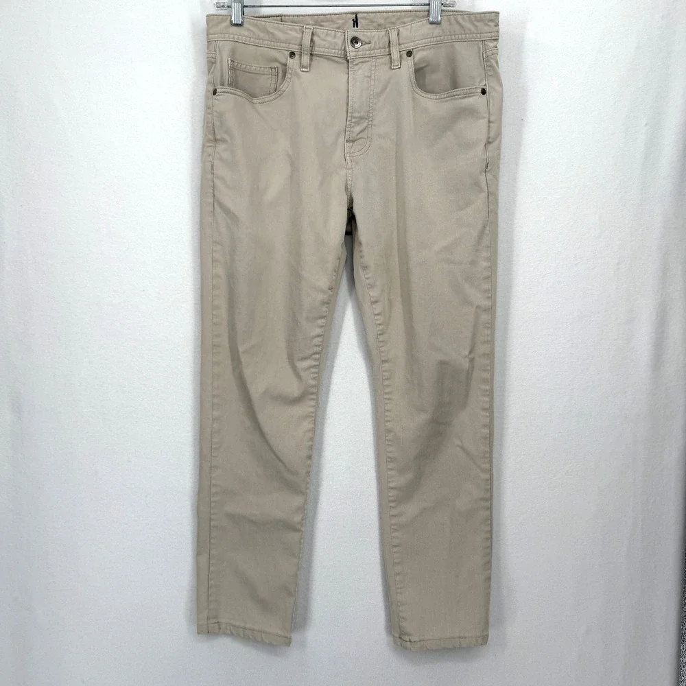 Johnnie-O Hugo Pants Mens 33x27 Light Khaki JMPA1470 Promodal Cotton Stretch